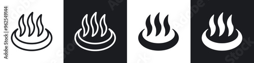 Onsen line icon vector illustration set.