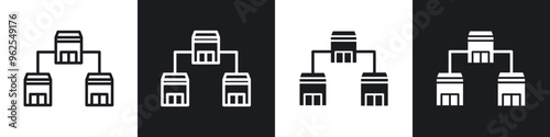 Franchise line icon vector illustration set.