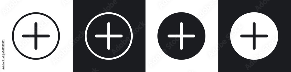 Fototapeta premium User add line icon vector illustration set.