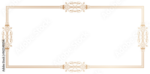 antique golden frame ornamental designs isolated on white backgrounds for design of retro frames, borders, labels, certificate of completion templates, wedding invitations, greeting cards border signs