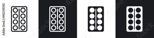 Pill Blister Pack line icon vector illustration set.