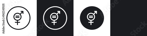 Gender equality line icon vector illustration set.