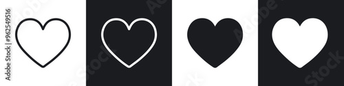 Broken heart line icon vector illustration set.