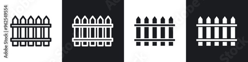 Fence line icon vector illustration set.