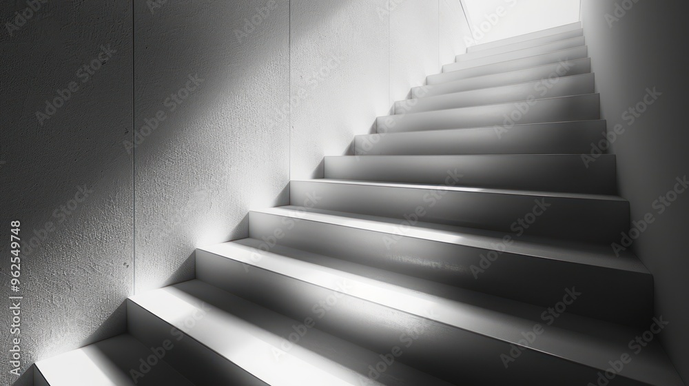 Fototapeta premium Modern Concrete Staircase with Natural Light