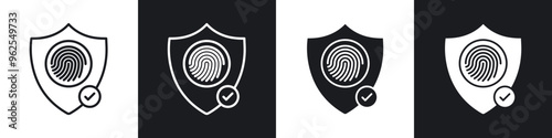 Biometric security line icon vector illustration set.