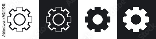 Gear line icon vector illustration set.