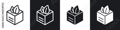 ECO packaging line icon vector illustration set.