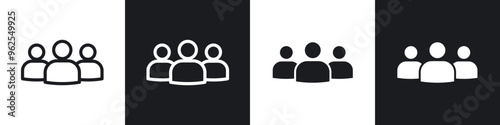 Team line icon vector illustration set.