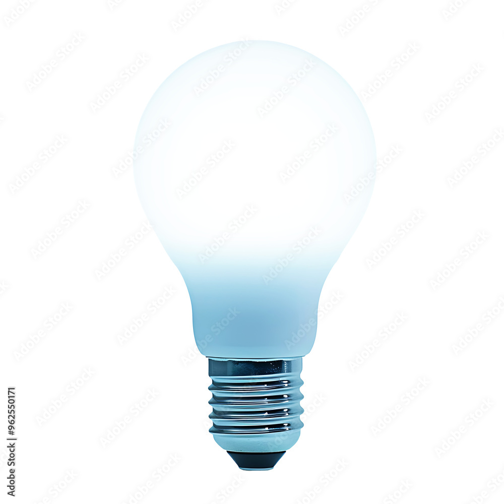 Glowing Light Bulb on a Blue Background Glowing Light Bulb on a Blue Background