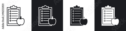 Diet plan line icon vector illustration set.