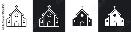 Church line icon vector illustration set.