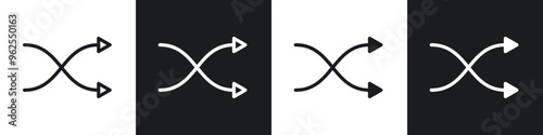 Shuffle arrow line icon vector illustration set.