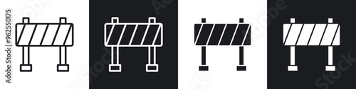 Roadblock line icon vector illustration set.