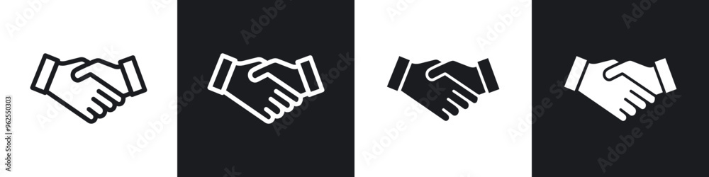 Deal line icon vector illustration set. Deal line icon vector illustration set.