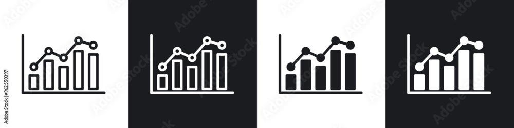 Statistics line icon vector illustration set.