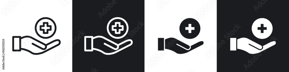 Medical support line icon vector illustration set.