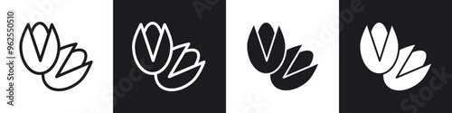 Pistachio line icon vector illustration set.