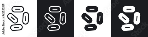 Yeast line icon vector illustration set.