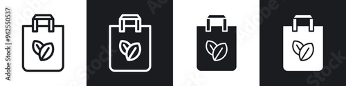 ECO bag line icon vector illustration set.