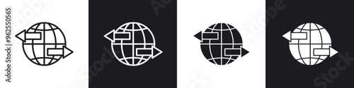 Import export line icon vector illustration set.