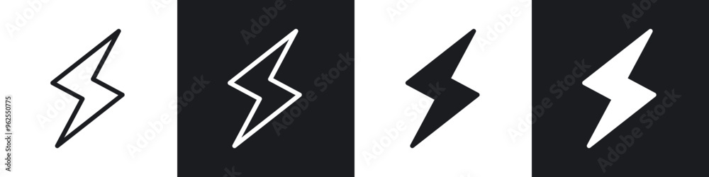 Lightning line icon vector illustration set. Lightning line icon vector illustration set.