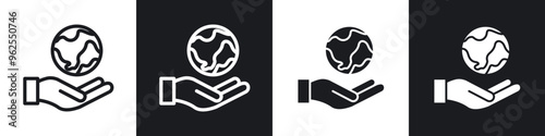 Save environment line icon vector illustration set.