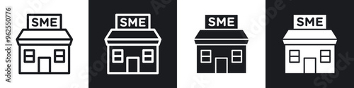 SME line icon vector illustration set.