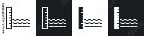 Sea level line icon vector illustration set.