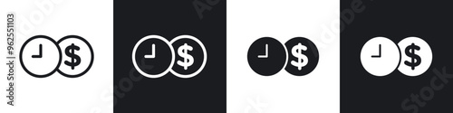 Time is money line icon vector illustration set.