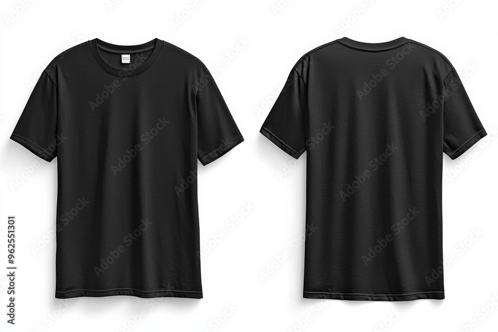 Black Tshirt Mockup Front and Back Isolated created with Generative AI Black Tshirt Mockup Front and Back Isolated created with Generative AI