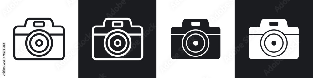 Camera line icon vector illustration set.