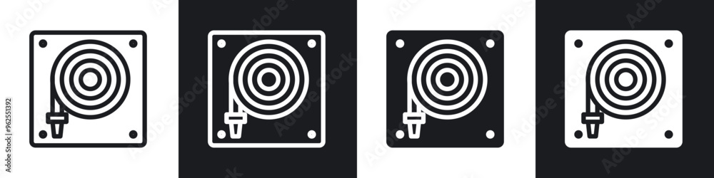 Hose line icon vector illustration set. Hose line icon vector illustration set.