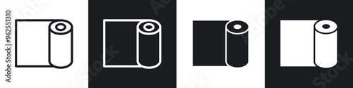 Construction film roll line icon vector illustration set.