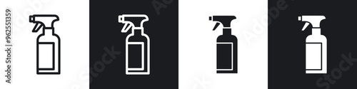 Spray bottle line icon vector illustration set.