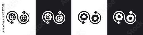 Dev Ops line icon vector illustration set.