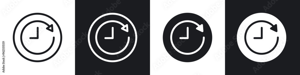 Duration line icon vector illustration set. Duration line icon vector illustration set.