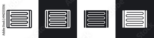 Condenser coil line icon vector illustration set.