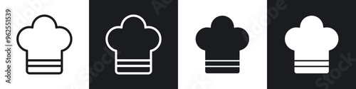 Chef hat line icon vector illustration set.