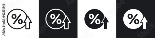 High percentage line icon vector illustration set.