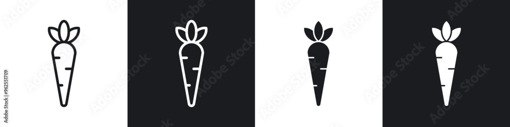Carrot line icon vector illustration set. Carrot line icon vector illustration set.