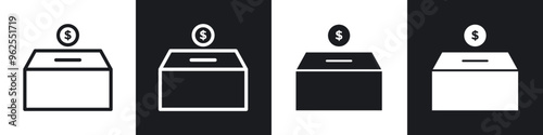 Donation line icon vector illustration set.