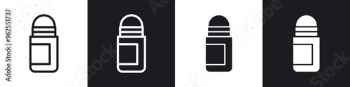 Deodorant line icon vector illustration set.