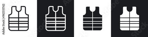 Vest jacket line icon vector illustration set.