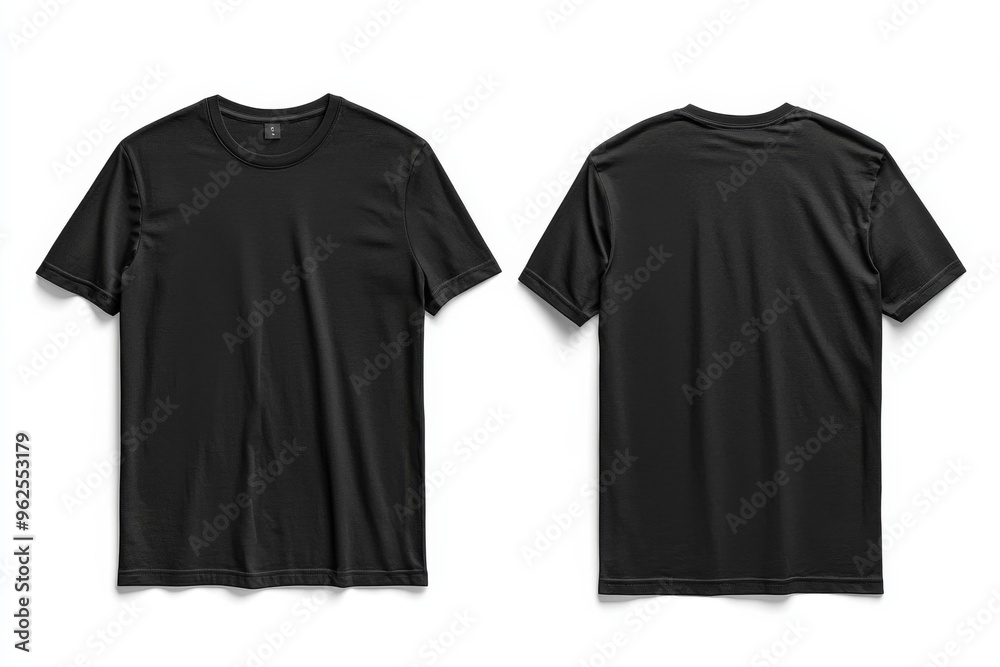 Black Tshirt Mockup Front and Back Isolated created with Generative AI Black Tshirt Mockup Front and Back Isolated created with Generative AI