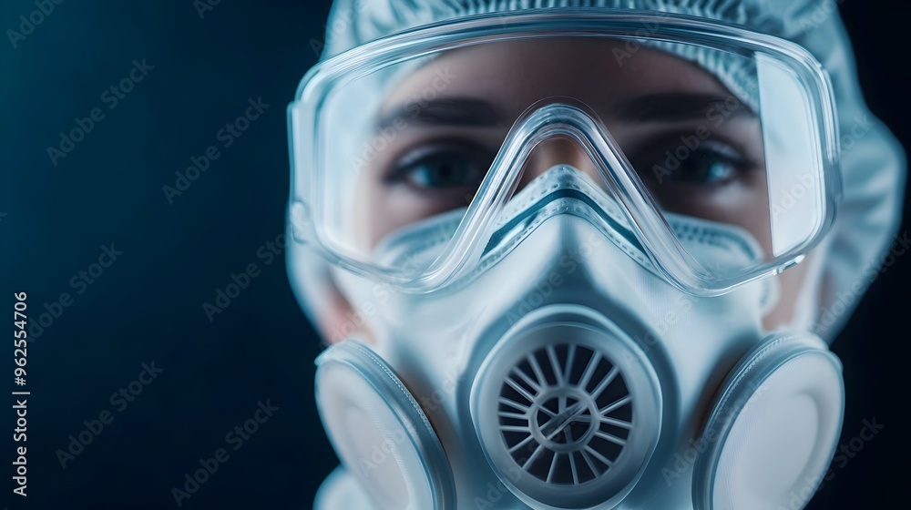 Highly Detailed Close Up View of a Complex N95 Respirator Mask Structure