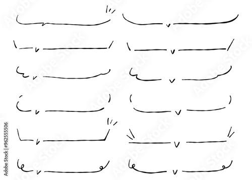 手書きのシンプルな吹き出しセット、ベクター