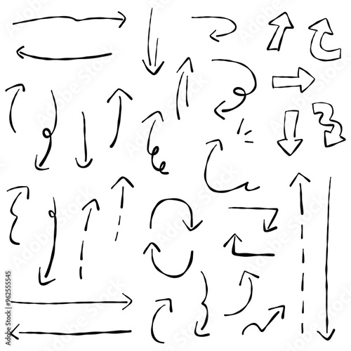 手書きの矢印セット、バリエーションセット