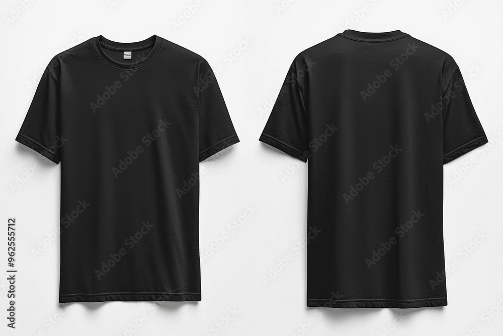Black Tshirt Mockup Front and Back Isolated created with Generative AI Black Tshirt Mockup Front and Back Isolated created with Generative AI