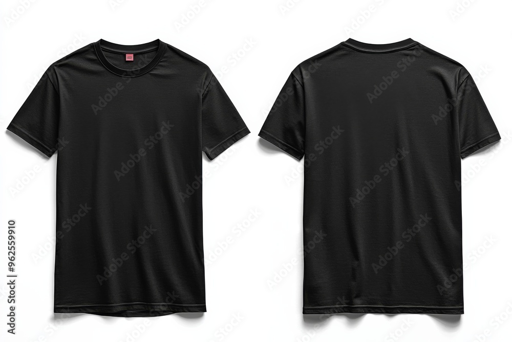 Black Tshirt Mockup Front and Back Isolated created with Generative AI Black Tshirt Mockup Front and Back Isolated created with Generative AI